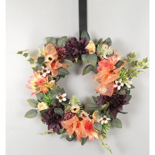 Artificial Eucalyptus Wreath Flower Garland for Indoor Outdoor Decor