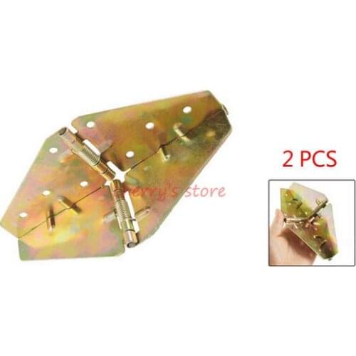 Hardware Parts Brass Tone Metal Butterfly Hinge Clamp 2 Pcs