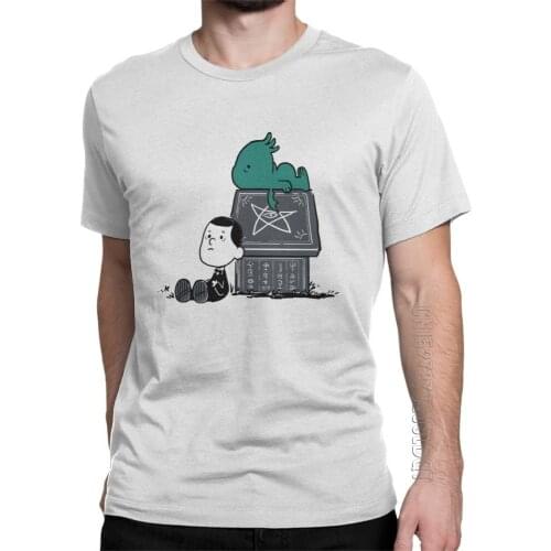 Call Of Snoophulhu Vintage T Shirt Men Lovecraft Call Of Cthulhu Tops Graphic Basic Tees Cotton O Neck T-Shirt Plus Size