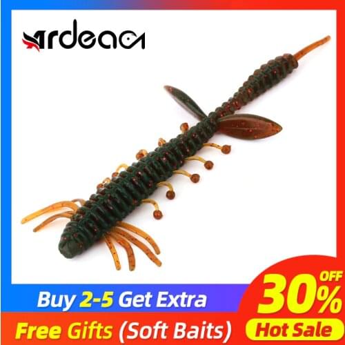 Ardea Soft Lure 100mm 3.2g 6pcs Artificial Worm Swimbait Wobblers Rotate Double Color Silicone Bait Jigging Carp Fishing Tackle