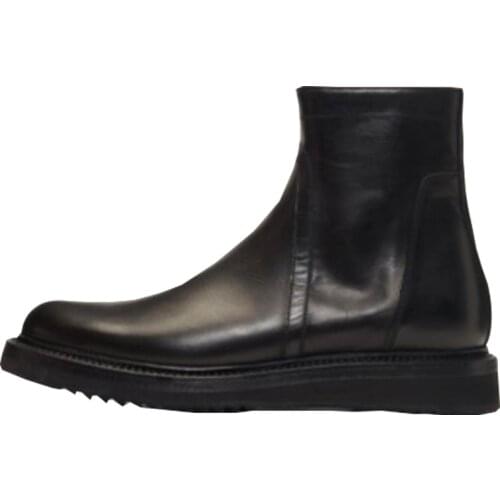 Owen Seak Men Chelsea Boots Genuine Leather High-TOP Ankle Luxury Trainers Casual High Street Flats Autumn Winter Shoes