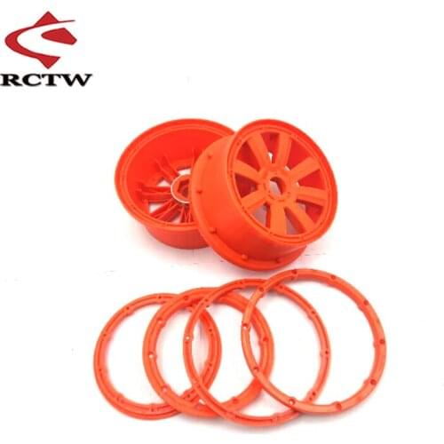 Front and Rear Super Grip Road Wheel Hub with Beadlock Ring Set for 1/5 MadMax HPI Rofun Rovan KM Baja 5B Rc Car Toys Parts