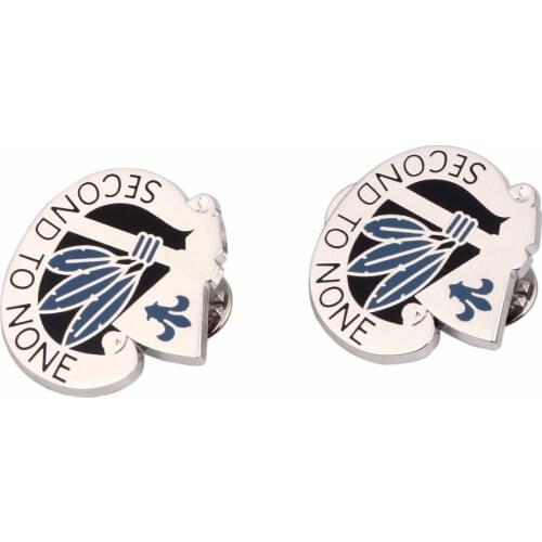 US ARMY CREST PIN INFANTRY 2ND DIVISION SECOND TO NONE BADGE