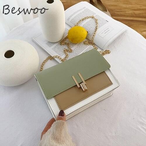Simple Square Bags for Women Fashion PU Leather Textured Female Crossbody Bag High Qulity All-matching Chain Shulder Bag Handbag
