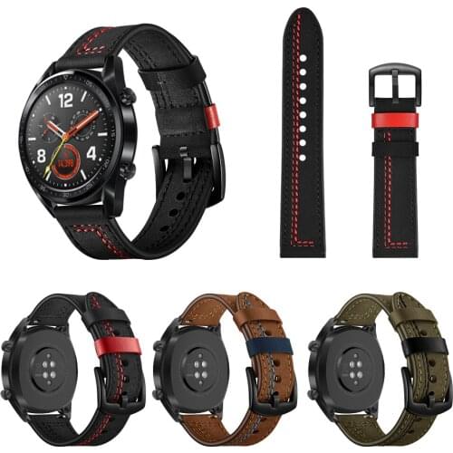 Genuine Leather Wristband For Huawei Watch GT 2 46mm 42mm Smartwatch Band 20mm 22mm Strap Bracelet Watchbands For Honor Magic 2
