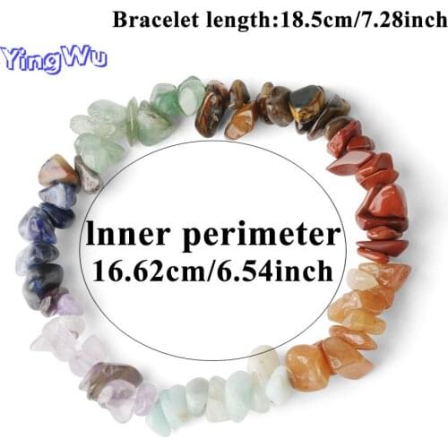 Reiki Natural Stone 7 Chakra Bracelets Healing Crystal Bracelet Chipped Gravel Beads Gifts for Women