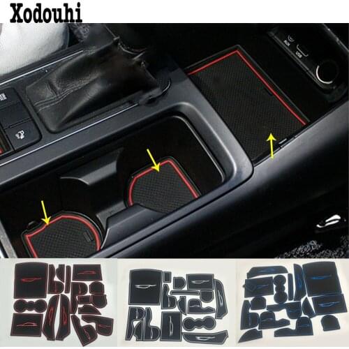 For Kia Sorento 2015 2016 2017 car inner Groove Gate Slot Armrest Storage Rubber non-slip mats mat door pad cup parts 16pcs