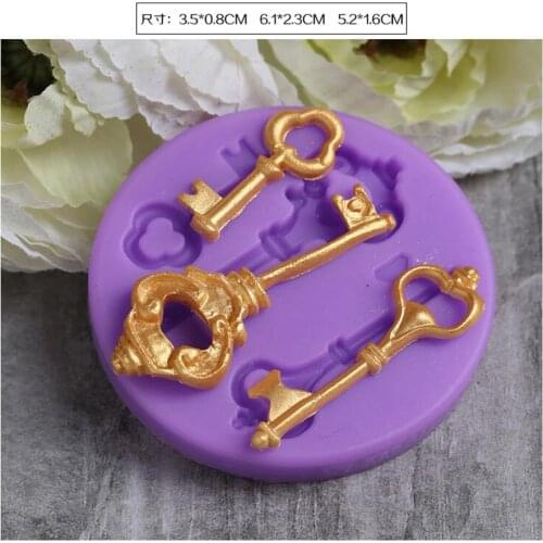 Aouke Key Shape Silicone Mold Epoxy Resin DIY Kitchen Cake Baking Decoration Chocolate Mold Fondant Cake Key Silicone Mold