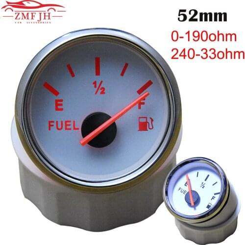Boat Marine Fuel Level Gauge 52mm Pointer Fuel Level Gauge LED Light Display Fuel Gauge for Universal Boat Car Truck RV Camper