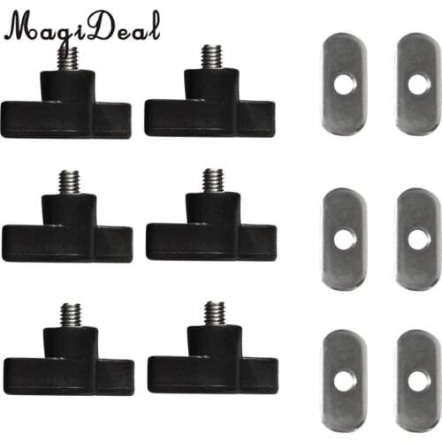 MagiDeal 6 Pcs Stainless Steel Screws With Nuts for Kayak Track Rail Mounting System Marine Canoe Boat Deck Fitting Accessories