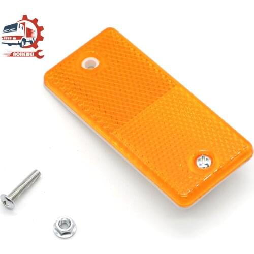 AOHEWEI Trailers Rear Reflector Yellow Reflective Safety Strips Screw Fixing for Caravan Van Truck Gate Posts ECE Approval 1pcs