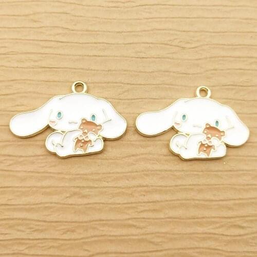 10pcs 19x27mm enamel dog charm for jewelry making cute earring pendant bracelet necklace charms diy design charms