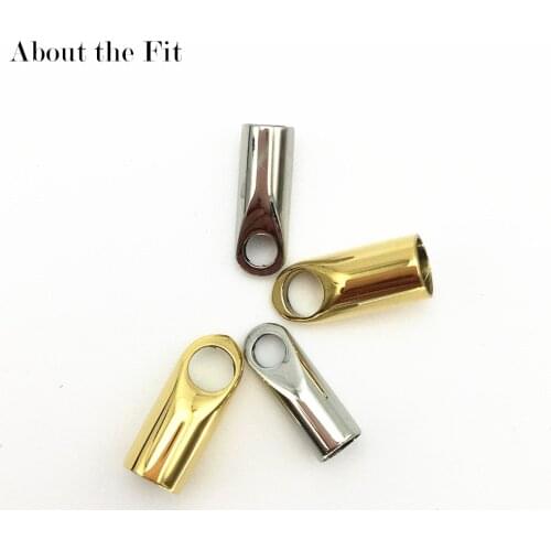 10Pcs 316L Stainless Steel End Clasps Beads Caps Stopper Finished Tail Buckles DIY Necklace Cords Connector Hook Finding Closure