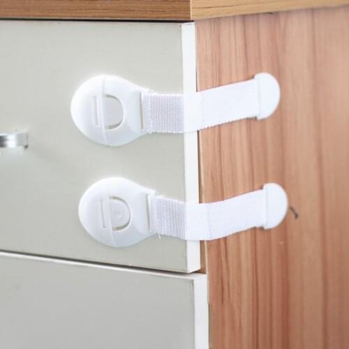 10Pcs/lot Baby Safe Drawer Lock Children Protection Toilet Cabinet Cupboard Locks Kids Safety Plastic Anti-Pinching Door Buckle