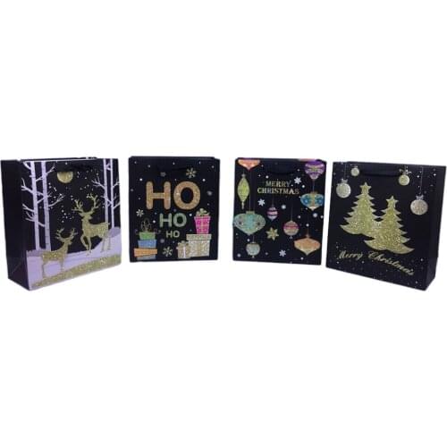 12pcs Christmas Paper Gift Bags Set Tote Bags for Christmas Wedding Favor