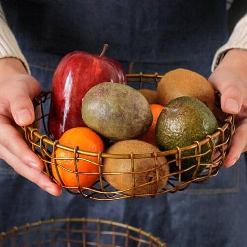 2021 New Simple Metal Fruit Vegetable Storage Bowls Kitchen Eggs Baskets Holder