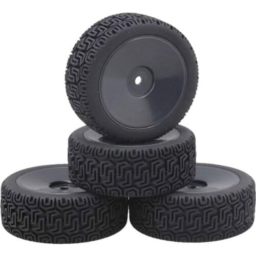 4 Remote Control Car Tires 66mm Outer Diameter Wide Rc Replacement Tire For 1/18, 1/16, 1/10 Remote Control Car High Quality