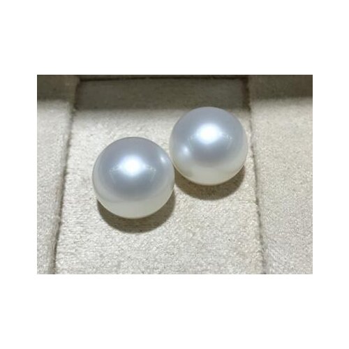 Free shipping charming pair of AAA 10-11 mm south sea white round pearl earring