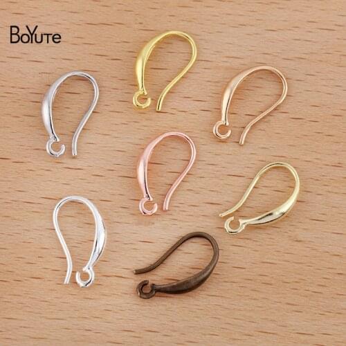 BoYuTe (50 Pieces/Lot) 8*14.5MM Metal Brass Ear Hook Earring Accessories Diy Handmade Jewelry Findings Components