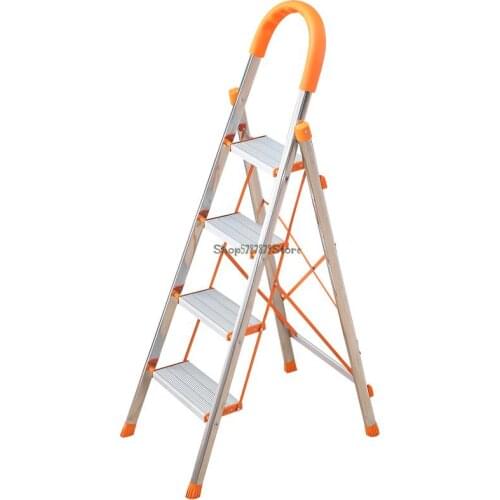 Household Retractable Engineering Ladder, Escalator, Folding Stainless Steel Thickened Four Or Five Step Multifunctional Indoor