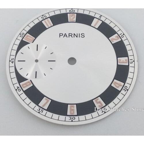 Parnis watch dial 38mm silver watch dial fit eta 6497 Seagull st36 movement watch mens watch parts