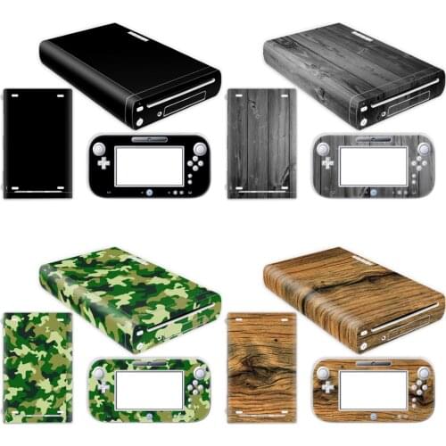 Pure and wood design For W ii U Console Cover with Remotes Controller Skins For Nintend w ii u sticker for w ii u skin