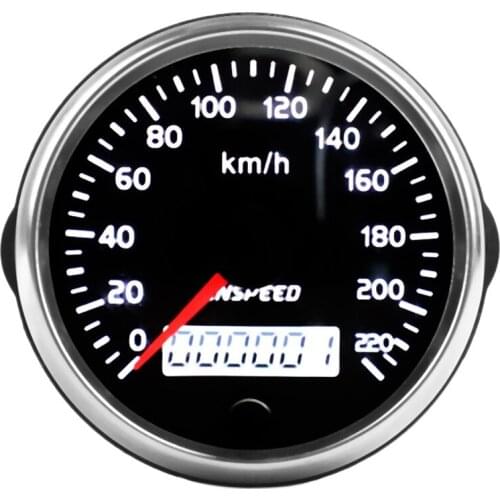 CNSPEED Universal GPS Speedometer 12V/24V Odometer 85mm 220Km/H for Car Motorcycle LCD Tachometer