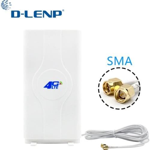 Dlenp 4G LTE Mimo Panel Antenna 2 Meters 2-SMA for Huawei E5776 E5786 E5377 E5372 E5573 E589 Aircard AC779S AC810S 700-2600Mhz