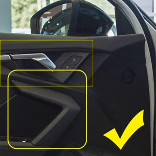 For Audi A3 8Y 2020 2021 Carbon Style Side Door Interior Handle Bowl Armrest Handrail Panel Cover Trim Car Styling