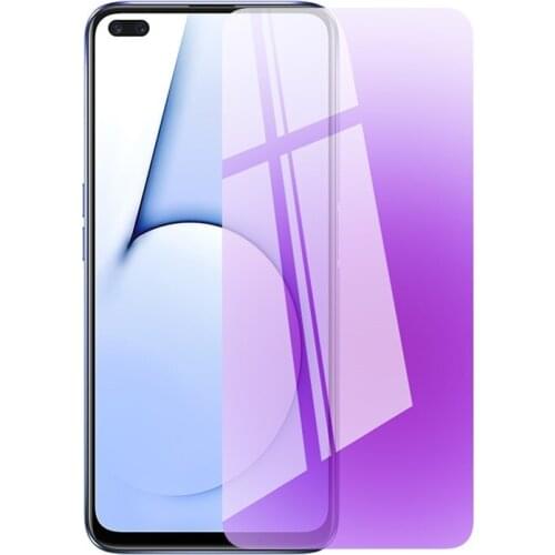 For Realme 6 Pro For OPPO A92S Anti-blue Purple Tempered Glass Screen Protector For Realme 6i 6S 5 Pro 5i 5S Protective Glass