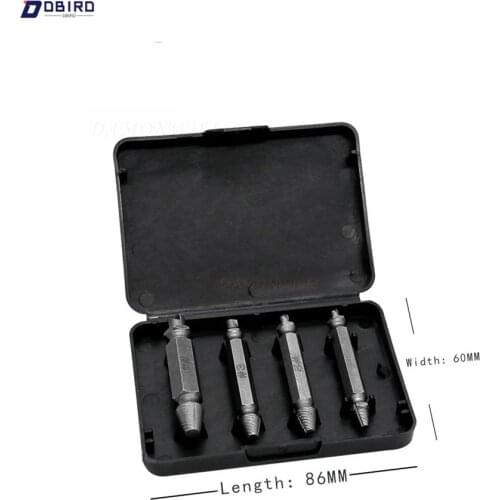 Double Ended Damaged Screws Extractor Broken Breakage Head Extractors Wood Bolts Remover Extract Drill Tool 1# 2# 3# 4