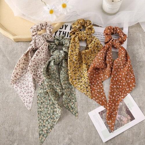 Elastic Chiffon Bow Headband For Women Hair Bows Girl Scrunchie Hair Accessories Elastic Bow Hair Bands