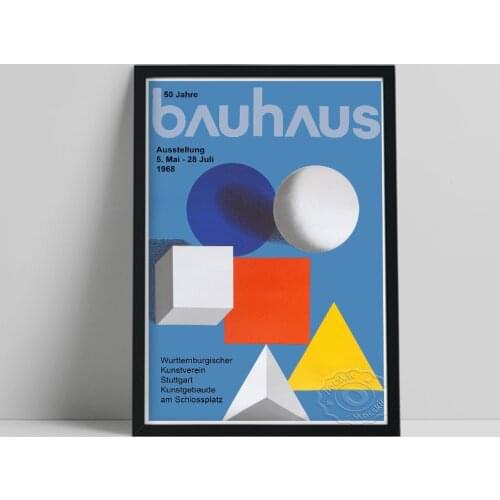 Herbert Bayer Bauhaus Exhibition Poster, Bauhaus Cover Magazine Print, Bauhaus 50 Year Anniversary Wall Picture, Geometry Decor