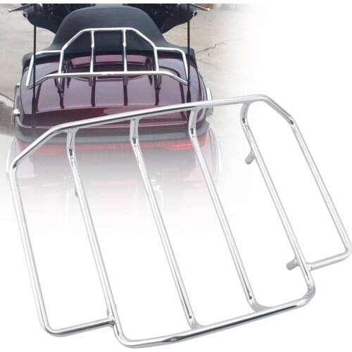 Chrome Luggage Rack Rail Top Case Lid Tour Pak Carrier For 1984-2019 Harley Touring Road King Glide Motorcycle Accessories