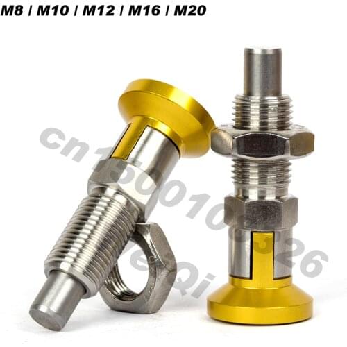 Indexing plungers ,yellow aluminum knob ,rest positon ,fine thread M16*1.5,pin dia 10mm
