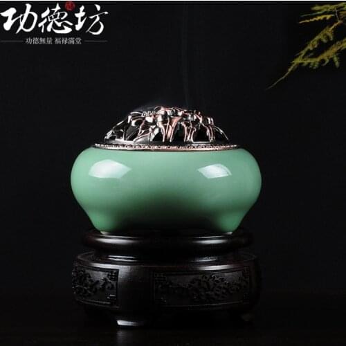 Longquan household GE kiln ceramic incense coil furnace home incense cone incense censer