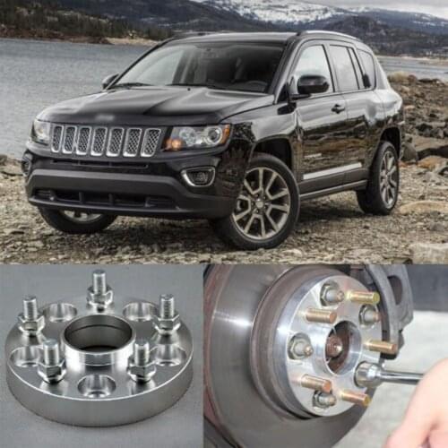 Teeze 4pcs Billet 5 Lug 12X1.5 Studs Wheel Spacers Adapters For Jeep Compass 2007-2018/Patriot 2011-2016