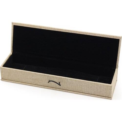 Creative Wooden Buckle Drawstring Dimensional Colored Paper Linen Jewelry Ring Pendant Bracelet Long Chain Box Built-incard Slot