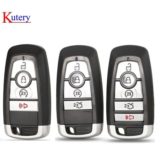 Kutery 2017 2018 4 button smart key shell for Ford Fusion Expedition Explorer Edge Mustang replacement cover