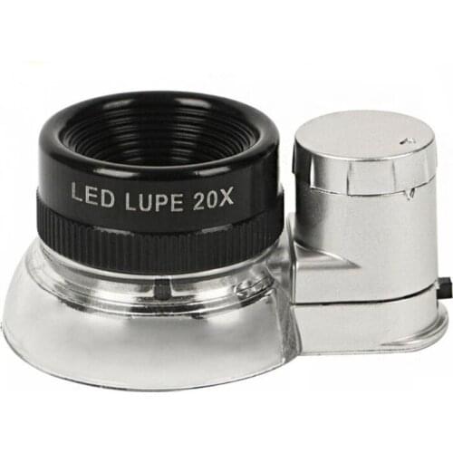 6 LED Illuminated 20X Jewelers Loupe Magnifier Optical Lens Best for Jewelry Diamonds Gems Coins Engravings and more T5UC