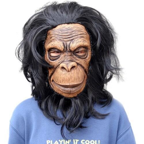 Monkey Mask Latex Realistic Animal Full Head Masks For Costume Party Carnival Cosplay Bar Night Festival Masquerade Theme Party