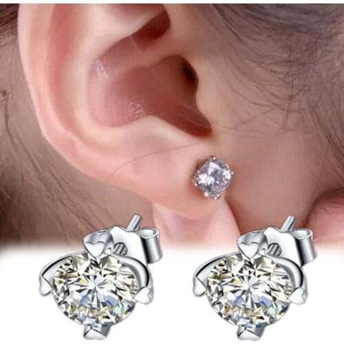 Trendy High Quality Luxury Crystal Zircon Woman Earrings Color White Elegant Jewelry Accessories EAR-0607