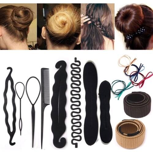 Fashion Hair Braid Maker Styling Tools Magic Sponge Clip Foam Bun Curler Hairstyle Twist Maker Tool Hairpin DIY Hair Accesories