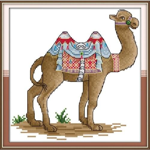 Dress up the camels cross stitch kit aida 14ct 11ct count print canvas cross stitches needlework embroidery DIY handmade