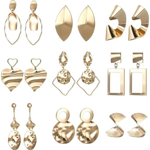 New Trendy Earring Jewelry Irregular Round Metal Earring Geometric Earring for Women 2020 Wholesale Factory