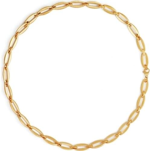 100% Stainless Steel Oval Link Chain Necklaces For Women Gold/Silver Color Metal Chain Necklace Choker