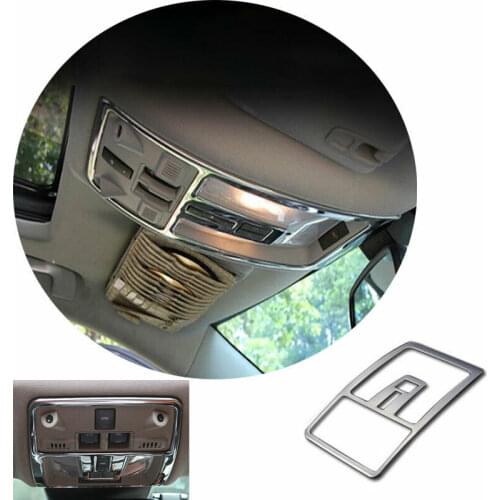 Fit For Cadillac SRX 2010-2015 Silver Steel Front Reading Light Lamp Frame Trim
