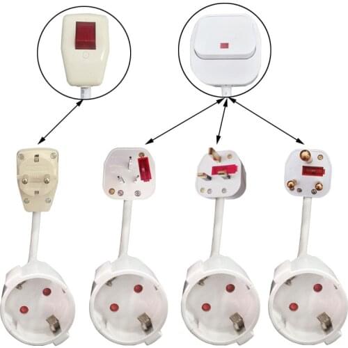 Eu Plug Socket Eu Uk Au Great South Africa Adaptador Enchufe A With Switch Connector 1.5 Square 3500w 110-250v General Purpose