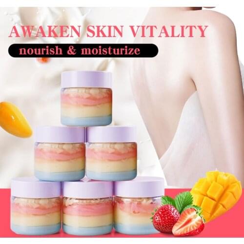 Dry Skin Hydrating Moisturizing Organic Fruit Rainbow Colorful Ice Whipped Shea Body Butter Cream Creamy Texture Fast Absorption