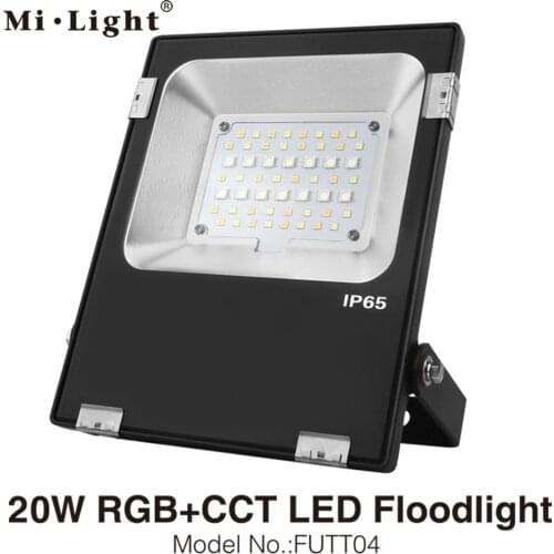 MiLight FUTT04 20W RGB+CCT LED Floodlight AC120V-265V IP65 Waterproof Outdoor Lighting 2.4G Wireless Remote Android/iOs WiFi APP